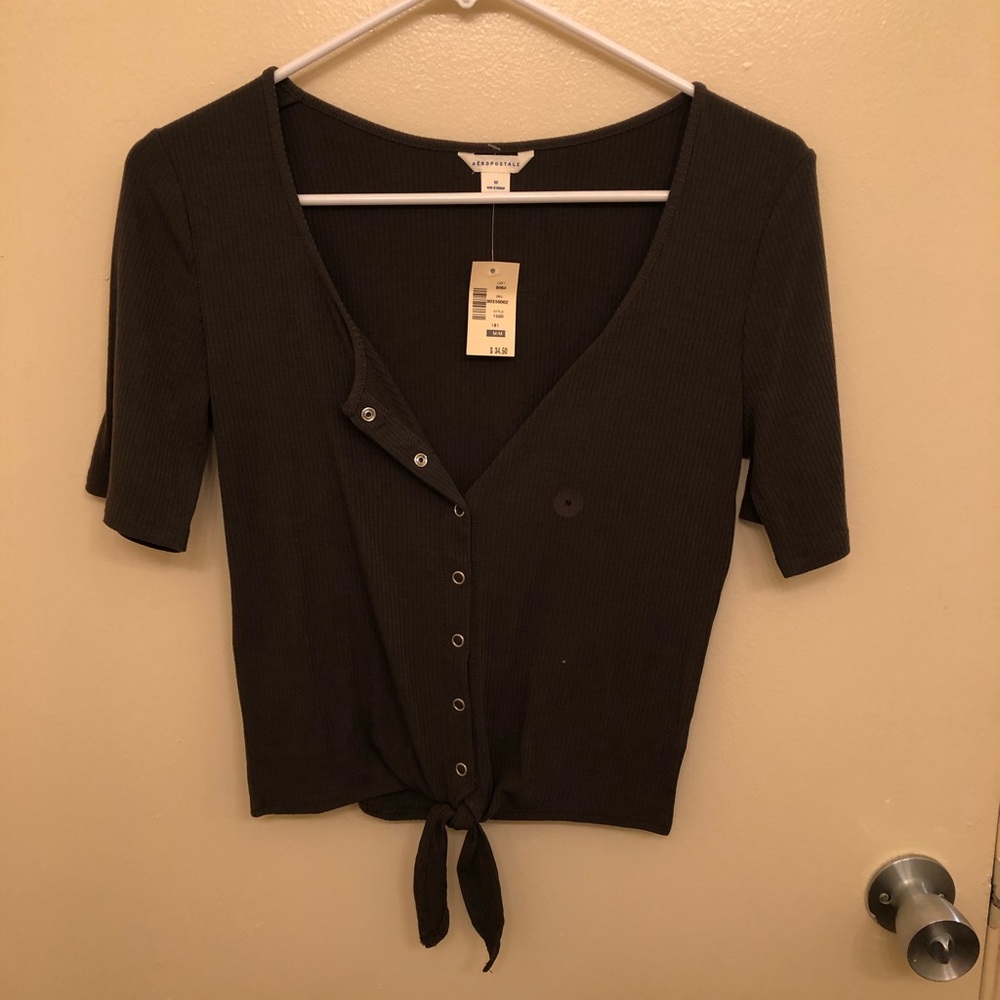 Aeropostale button down tie front shirt